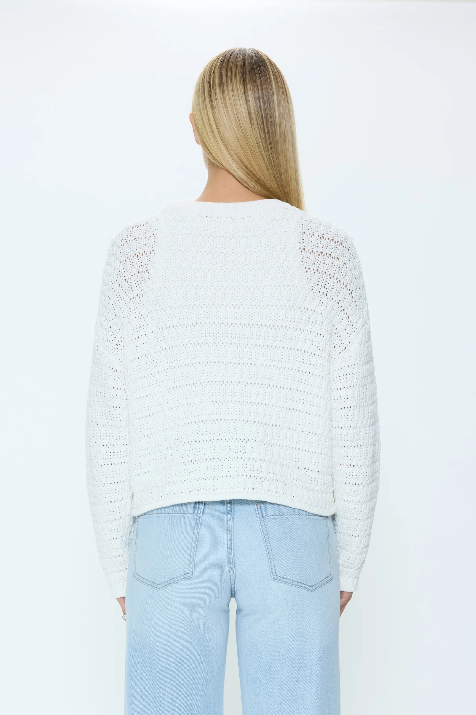 Katya Relaxed Crew Neck Sweater - Le Blanc - Image 4
