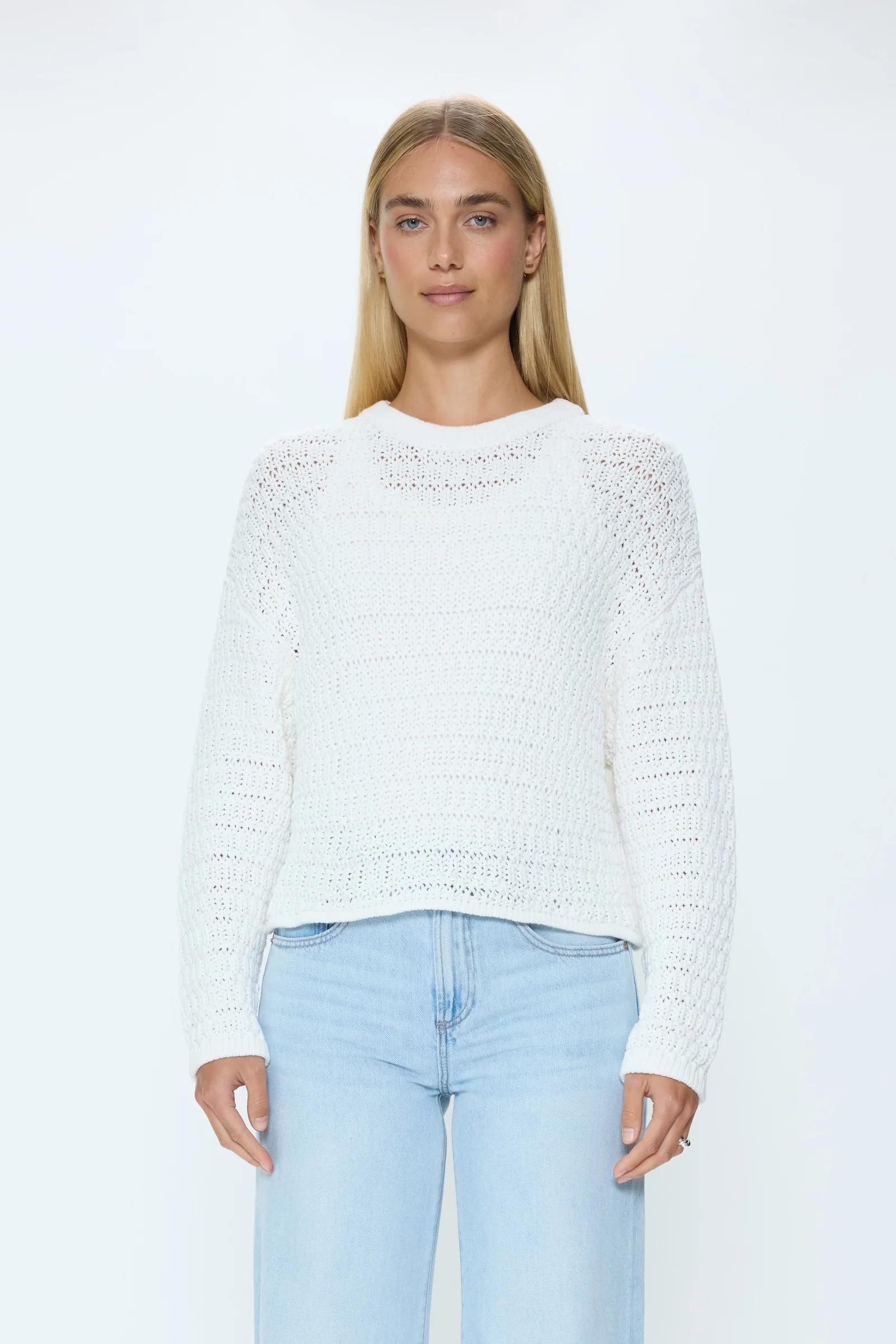 Katya Relaxed Crew Neck Sweater - Le Blanc - Image 5