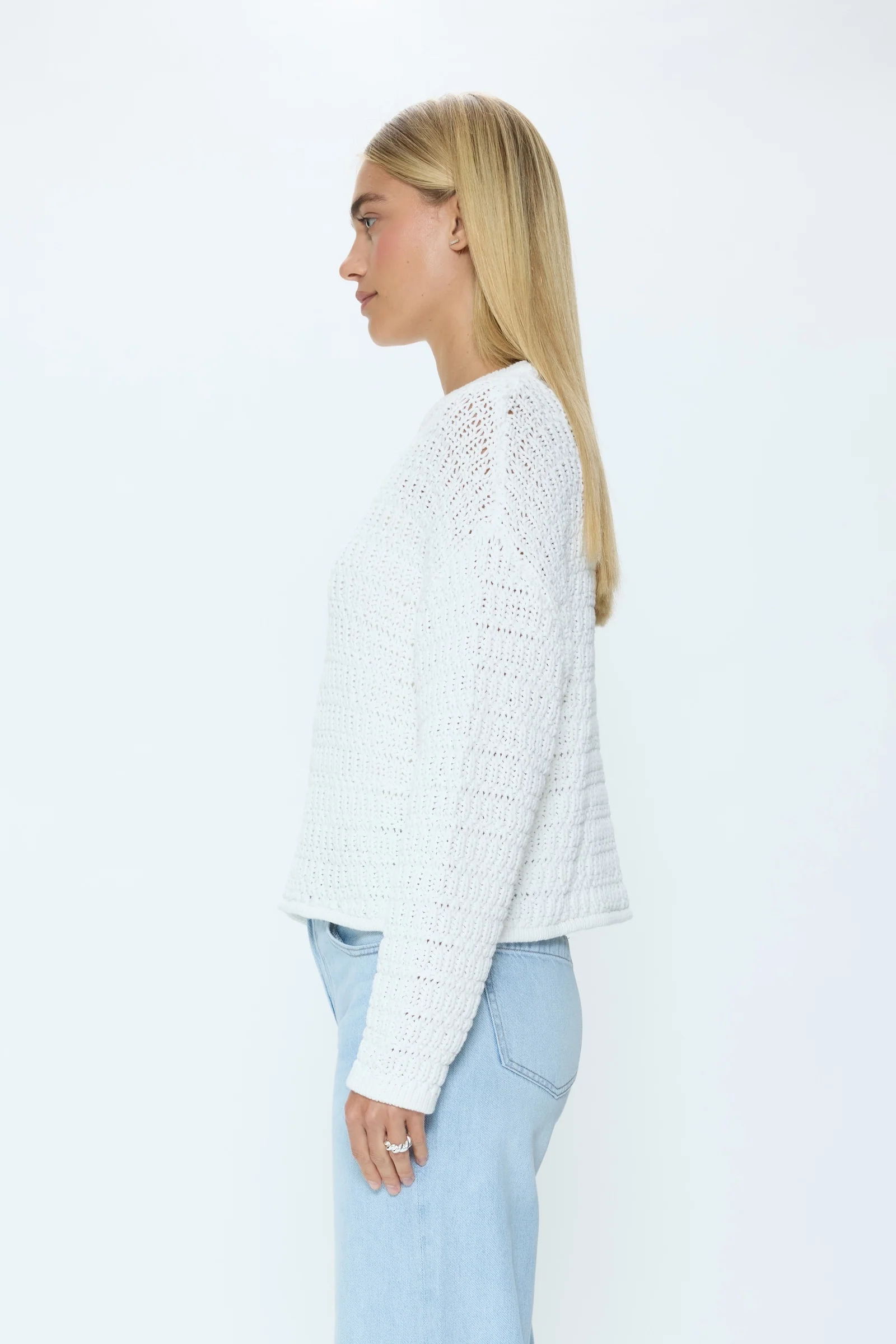 Katya Relaxed Crew Neck Sweater - Le Blanc - Image 6