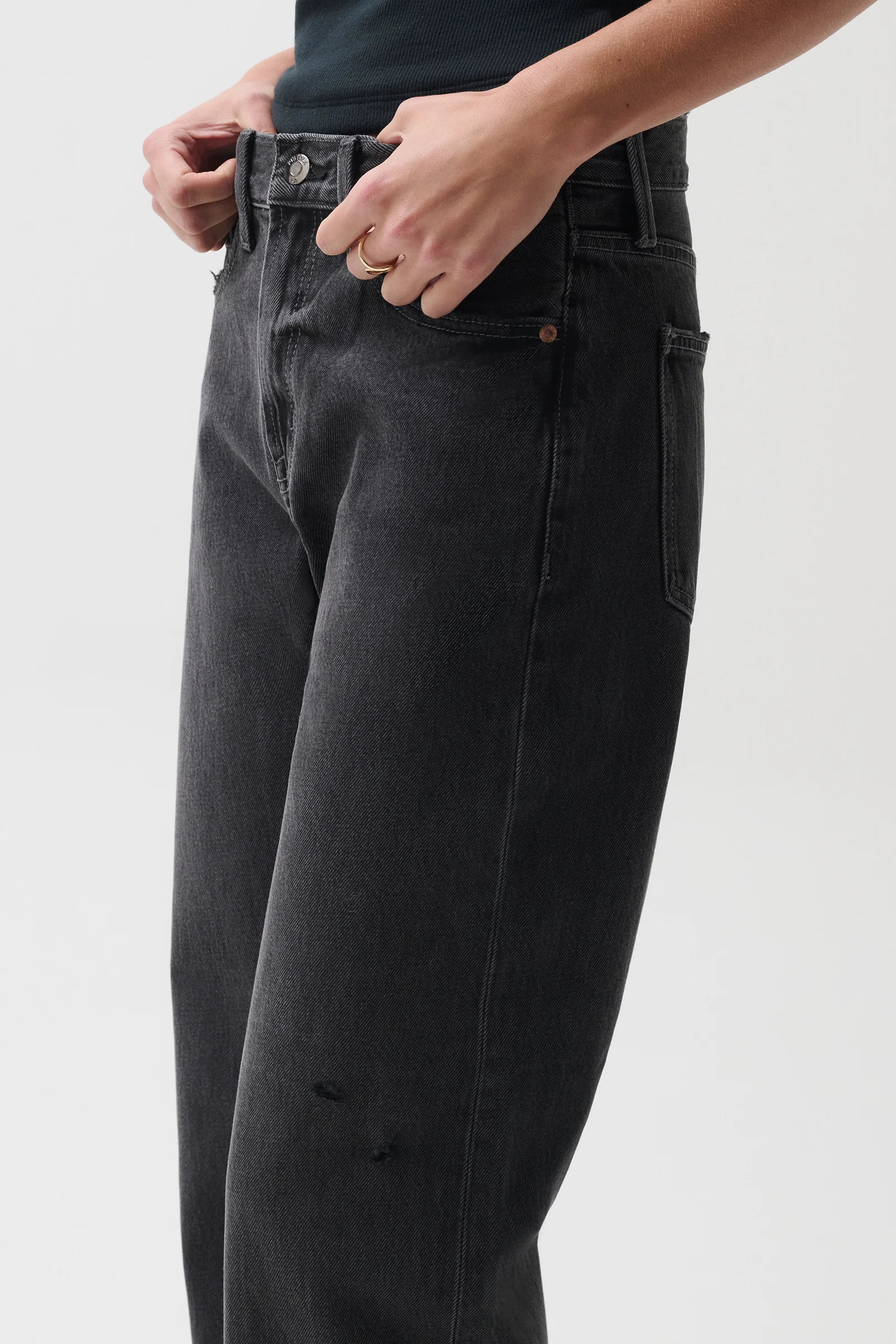 PETITE Lexi Mid Rise Bowed Straight Jean - Mercury - Image 5