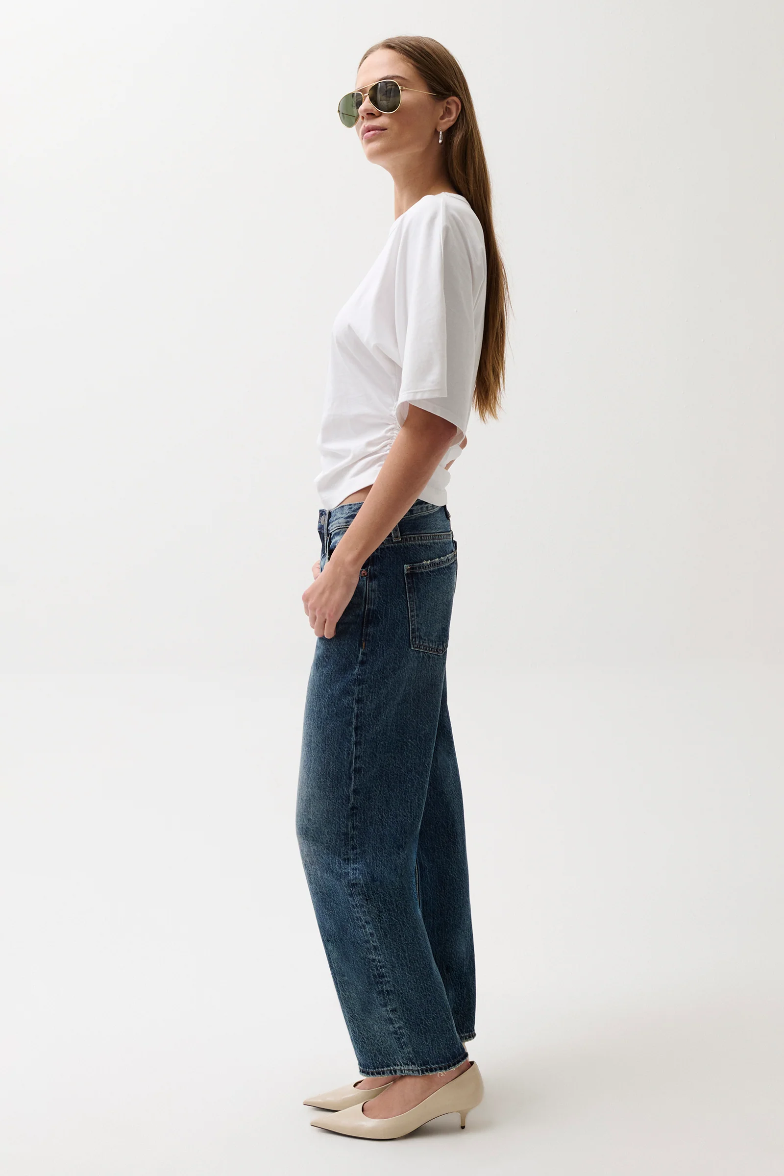 PETITE Lexi Mid Rise Bowed Straight Jean - Artisan - Image 4