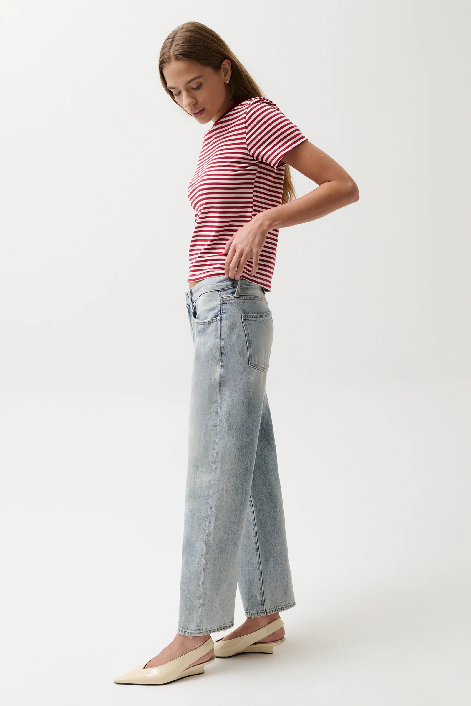 Lexi Mid Rise Bowed Straight Jean - Bowie - Image 3