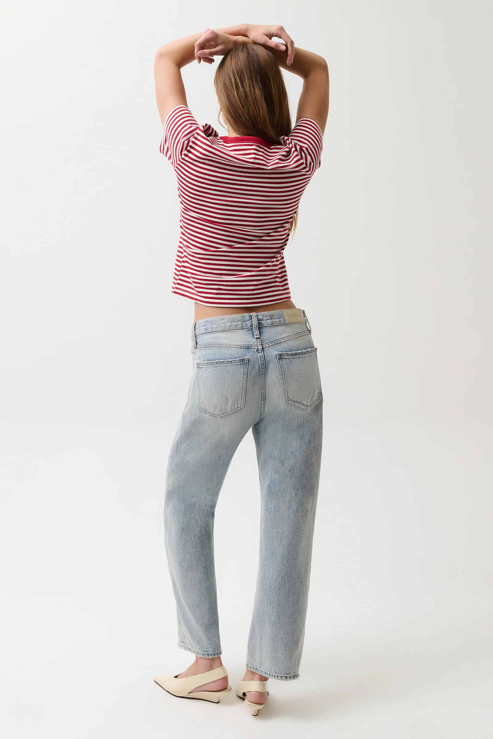 Lexi Mid Rise Bowed Straight Jean - Bowie - Image 4