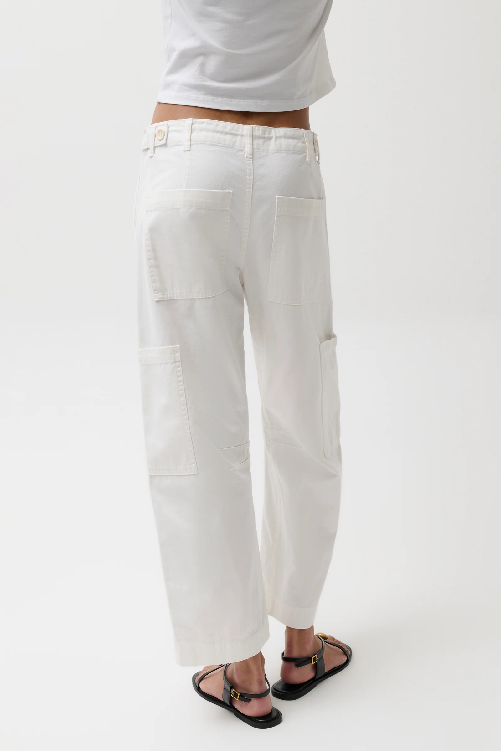 Sabrina Curved Utility Pants - White - Image 4