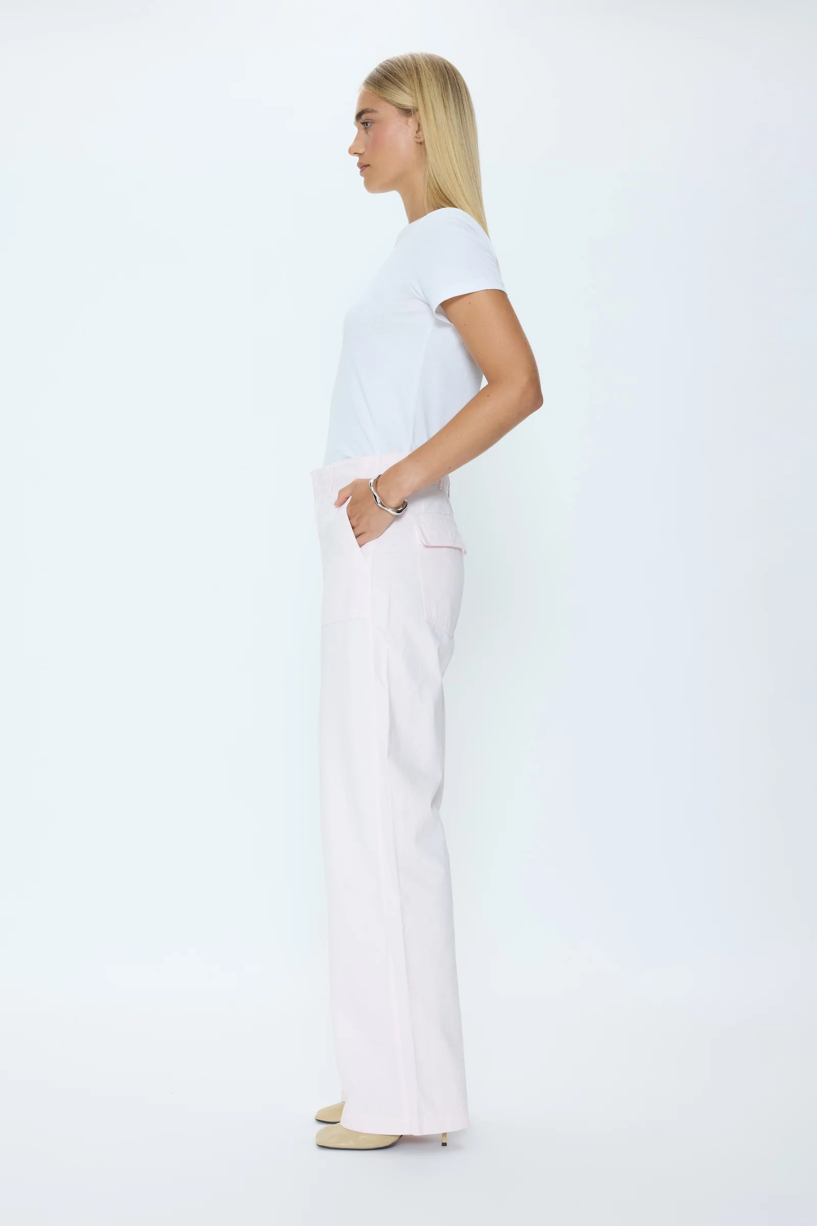 Wren Relaxed Straight Utility Pant - Ice Pink - Image 3